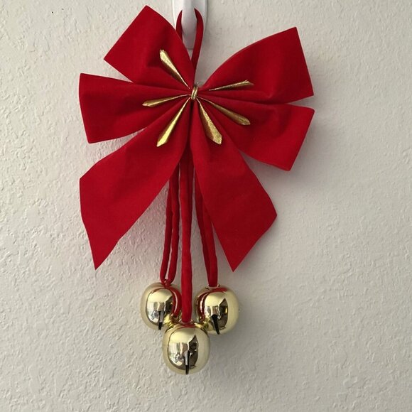 VINTAGE SLEIGH BELLS CHRISTMAS BOW - Picture 2 of 9
